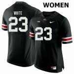 NCAA Ohio State Buckeyes Women's #23 De'Shawn White Black Nike Football College Jersey OCK7045NO